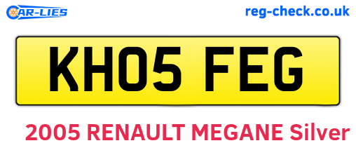 KH05FEG are the vehicle registration plates.