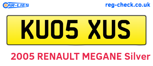 KU05XUS are the vehicle registration plates.