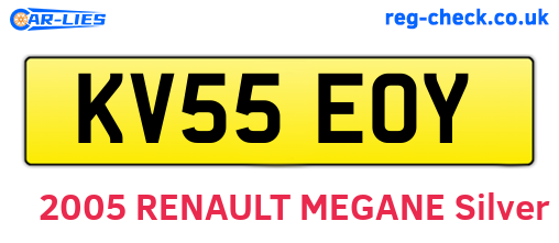 KV55EOY are the vehicle registration plates.
