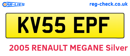 KV55EPF are the vehicle registration plates.