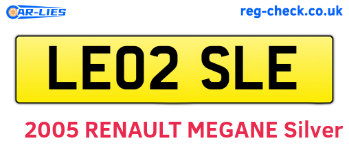 LE02SLE are the vehicle registration plates.