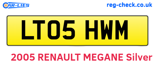 LT05HWM are the vehicle registration plates.