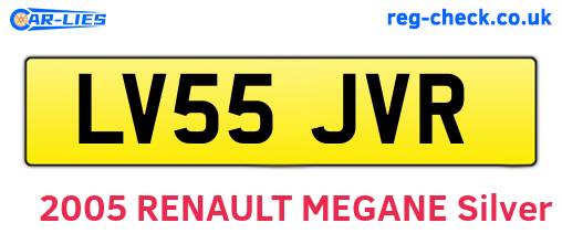 LV55JVR are the vehicle registration plates.