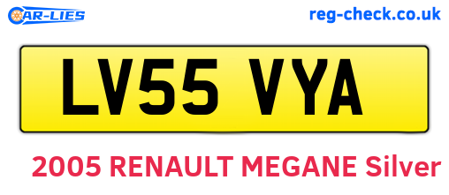 LV55VYA are the vehicle registration plates.