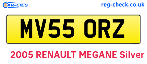 MV55ORZ are the vehicle registration plates.