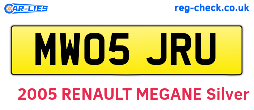 MW05JRU are the vehicle registration plates.