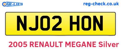 NJ02HON are the vehicle registration plates.