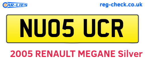 NU05UCR are the vehicle registration plates.