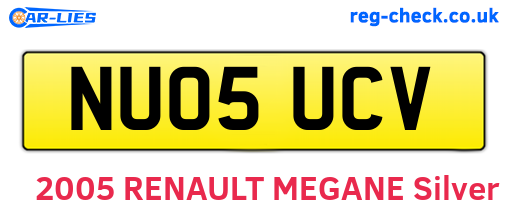 NU05UCV are the vehicle registration plates.