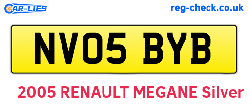 NV05BYB are the vehicle registration plates.