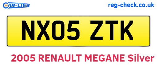 NX05ZTK are the vehicle registration plates.
