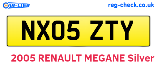 NX05ZTY are the vehicle registration plates.