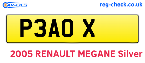 P3AOX are the vehicle registration plates.