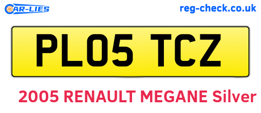 PL05TCZ are the vehicle registration plates.