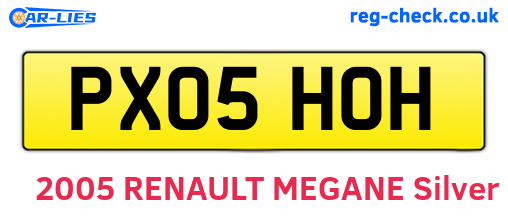 PX05HOH are the vehicle registration plates.