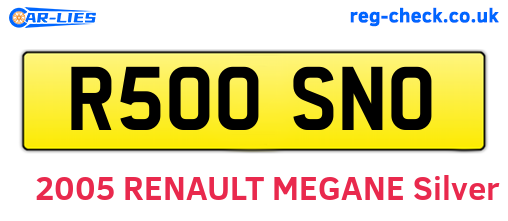 R500SNO are the vehicle registration plates.