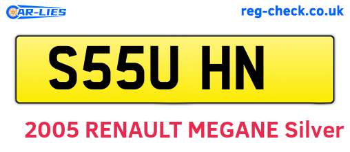 S55UHN are the vehicle registration plates.