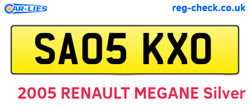 SA05KXO are the vehicle registration plates.