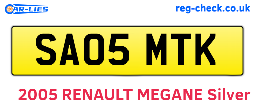 SA05MTK are the vehicle registration plates.