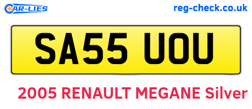 SA55UOU are the vehicle registration plates.