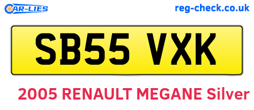 SB55VXK are the vehicle registration plates.