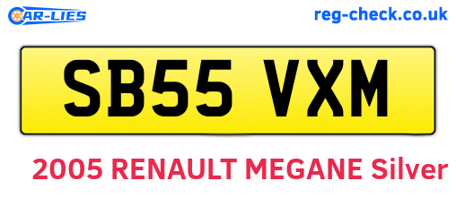 SB55VXM are the vehicle registration plates.