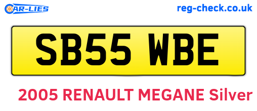 SB55WBE are the vehicle registration plates.