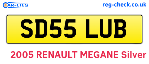 SD55LUB are the vehicle registration plates.