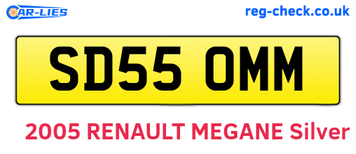 SD55OMM are the vehicle registration plates.