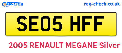SE05HFF are the vehicle registration plates.