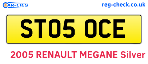 ST05OCE are the vehicle registration plates.