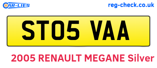 ST05VAA are the vehicle registration plates.