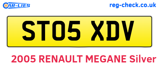 ST05XDV are the vehicle registration plates.