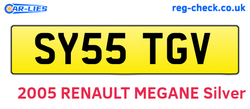 SY55TGV are the vehicle registration plates.