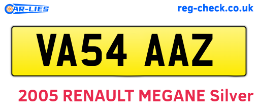 VA54AAZ are the vehicle registration plates.