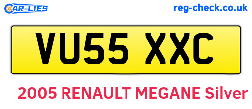 VU55XXC are the vehicle registration plates.