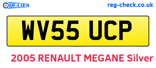 WV55UCP are the vehicle registration plates.