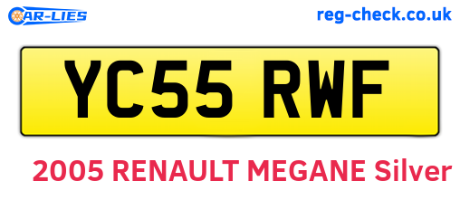 YC55RWF are the vehicle registration plates.