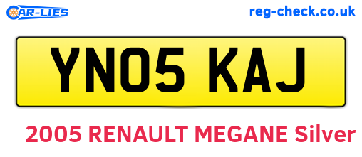 YN05KAJ are the vehicle registration plates.