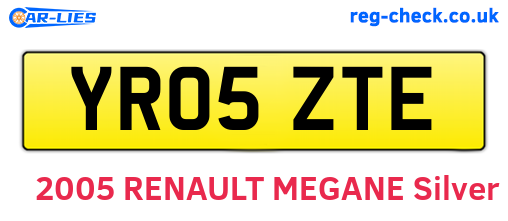 YR05ZTE are the vehicle registration plates.