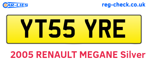 YT55YRE are the vehicle registration plates.
