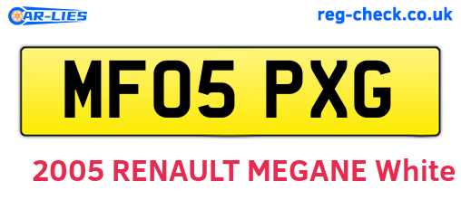 MF05PXG are the vehicle registration plates.