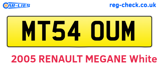 MT54OUM are the vehicle registration plates.