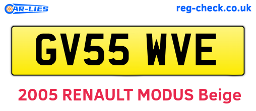 GV55WVE are the vehicle registration plates.
