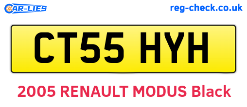 CT55HYH are the vehicle registration plates.