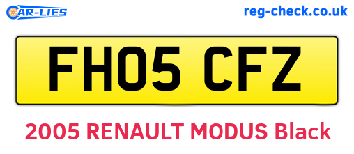 FH05CFZ are the vehicle registration plates.