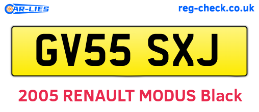GV55SXJ are the vehicle registration plates.