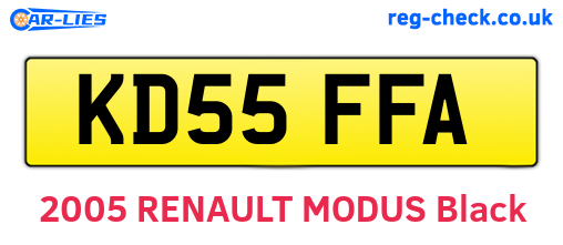KD55FFA are the vehicle registration plates.