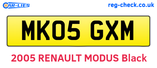 MK05GXM are the vehicle registration plates.