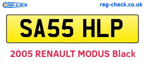 SA55HLP are the vehicle registration plates.